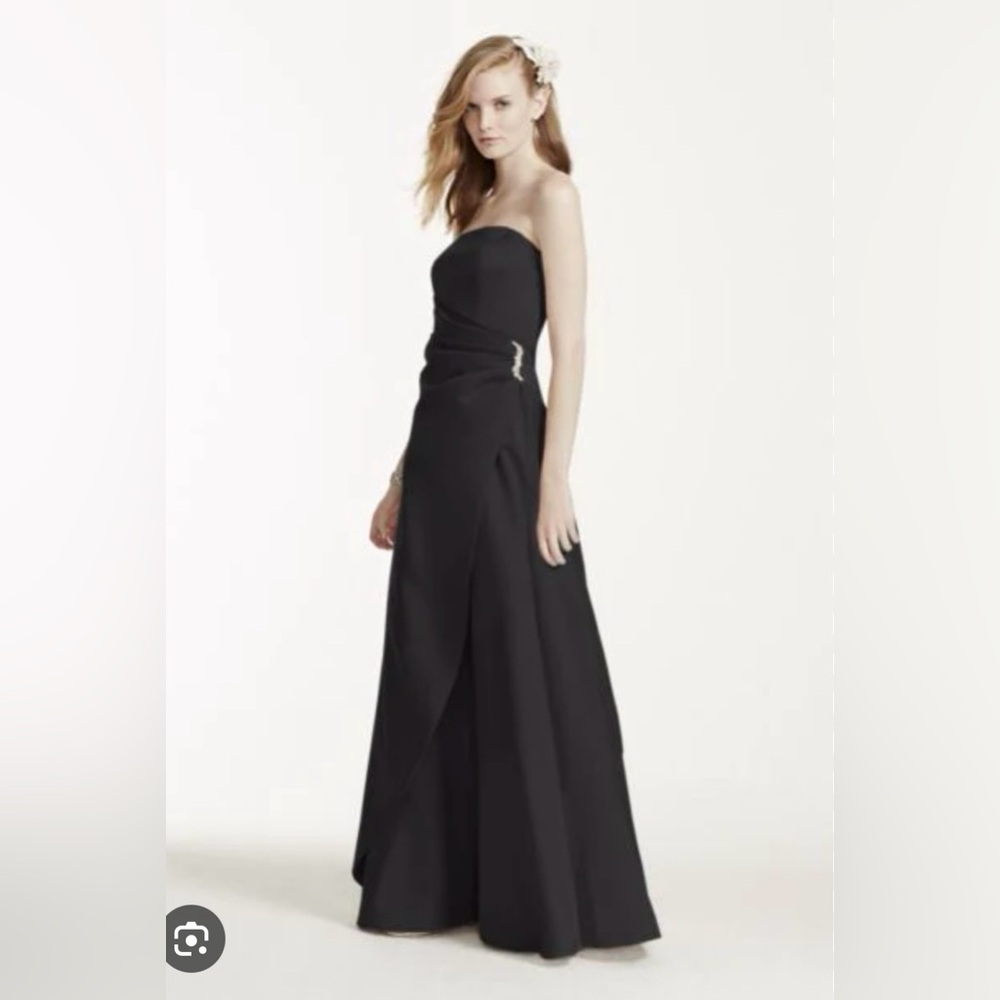 David's Bridal Strapless Black Gown